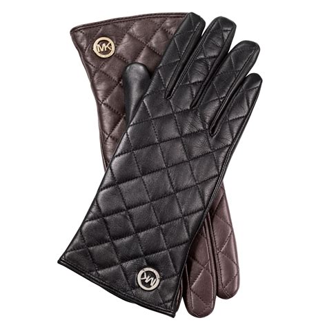 michael kors women's leather fringe gloves black|Michael Kors black leather gloves.